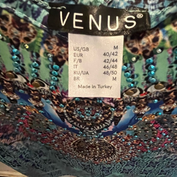 Venus Sz Med, multi color sparkle spaghetti strap top - Picture 5 of 6